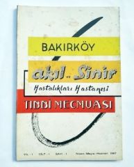 Bakırköy Akıl ve Sinir Hastalıkları Hastanesi Tıbbi Mecmuası  İlk sayı - 1967 - Kitap