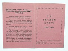 1950 - 54 / Cankurtaran Seçmen kartı - Efemera