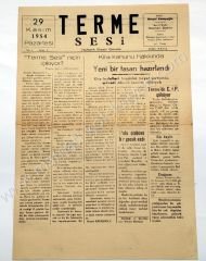 Terme sesi gazetesi, 29 Kasım 1954, Sayı:1 - Efemera