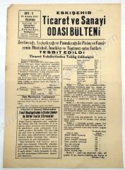 Eskişehir Ticaret ve Sanayi Odası bülteni, 23.12.1957, Sayı:9 - Efemera