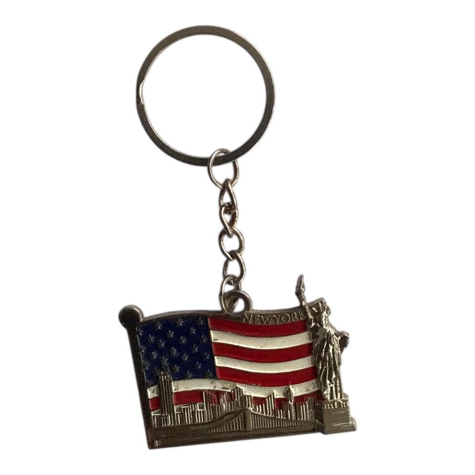 New York - Amerika Bayraklı Anahtarlık