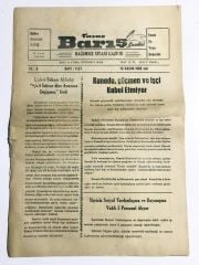 Tavas Barış Gazetesi - 18 Kasım 1986