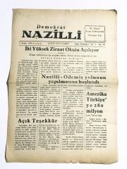 Demokrat Nazilli gazetesi - 11 Aralık 1959