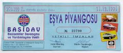 Basidev Eşya Piyangosu - Piyango bileti