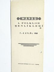 Maraş 1. Folklor şenlikleri 1968 - Kahramanmaraş / Efemera