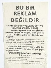 Camlı Köşk Düğün ve Semaver salonu Özbek pasajı. el ilanı - Efemera
