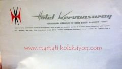 Hotel Kervansaray Balıkesir -Antetli kağıt Otel efemeraları - Efemera