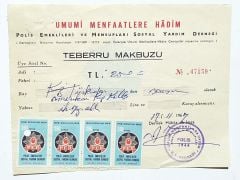 Umumi Menfaatlere Hadim Polis emeklileri ve mensupları s. y. d. - Makbuz - Efemera