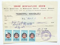 Umumi Menfaatlere Hadim Polis emeklileri ve mensupları s. y. d. - Makbuz - Efemera