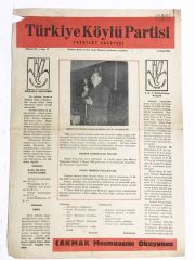 Türkiye Köylü Partisi teşklilat gazetesi, 15 Nisan 1956, Sayı:12