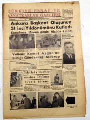 Türkiye Esnaf ve Sanatkarlar gazetesi, 15.10.1954, Sayı:85 - Efemera