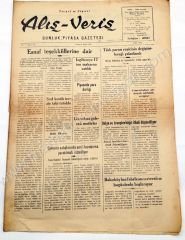 Ticari ve Siyasi Alış - Veriş gazetesi, 184.1947 Bakırköy efemeraları, Bakırköy Bez Fabrikası, haberli - Efemera