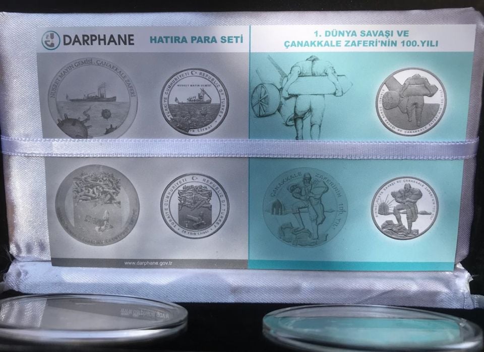 1. Dünya savaşı ve Çanakkale zaferi'nin 100. yılı - Gümüş Hatıra Para Seti / NADİRR