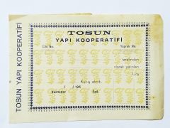 Tosun Yapı Kooperatifi - Makbuz / Efemera