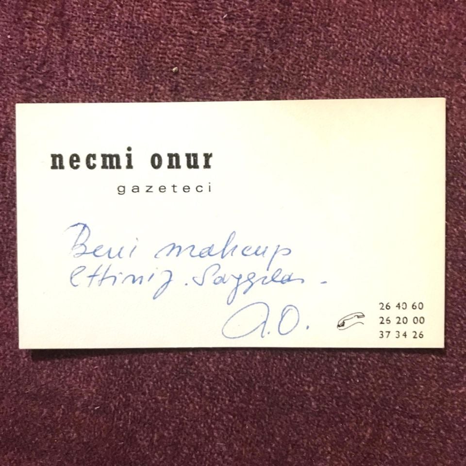 Necmi ONUR Gazeteci - Islak imzalı kartvizit