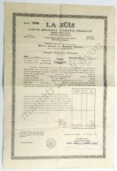 La Suis Umum Sigorta Anonim Şirketi - Poliçe - Efemera