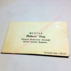 Türkiye Muhtarlar Dermeği, Silivri Şubesi Başkanı / Kartvizit