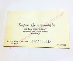 Doğan Restorant Kireçburnu - Kartvizit