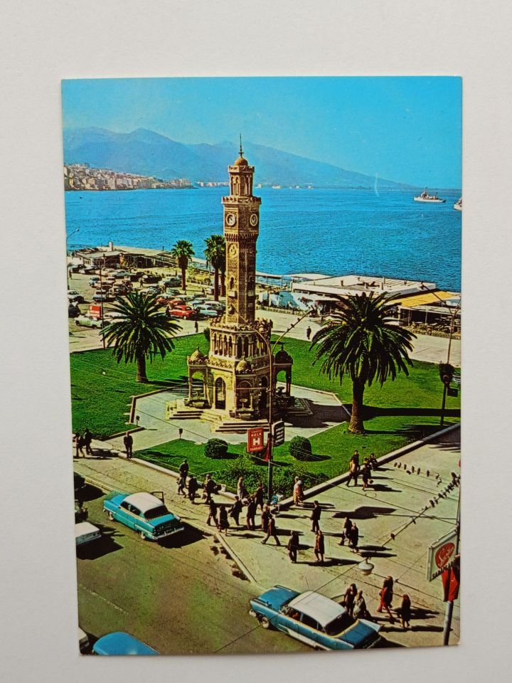 İzmir - Konak meydanı ve saat kulesi - Kartpostal