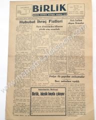 Birlik gazetesi, 1 Temmuz 1946 - Efemera