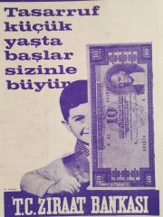 Tasarruf küçük yaşta başlar sizinle büyür / Ziraat Bankası, dergiden, gazeteden çıkma reklam - Efemera