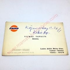 Fruko Tamek Meyva Suları Topkapı - Kartvizit