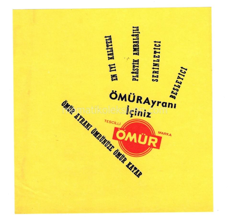 Ömür Yoğurt ve Gıda Sanayi A.Ş. - Ömür ayranı / BAKIRKÖY - 17x18 Etiket