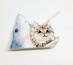 Dostluk böyle bir şey - Kedi rozet  Kedi sever dostlarınıza şık bir hediye -