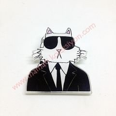 Karizma kedi  - Kedi rozet  Kedi sever dostlarınıza şık bir hediye -