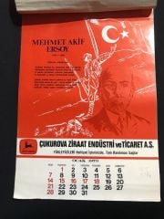 Şiirli Duvar Takvimi 1973 Çukurova Ziraat Endüstri ve Ticaret A.Ş.