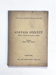 Anayasa Sözlüğü / Ömer Asım AKSOY - Kitap