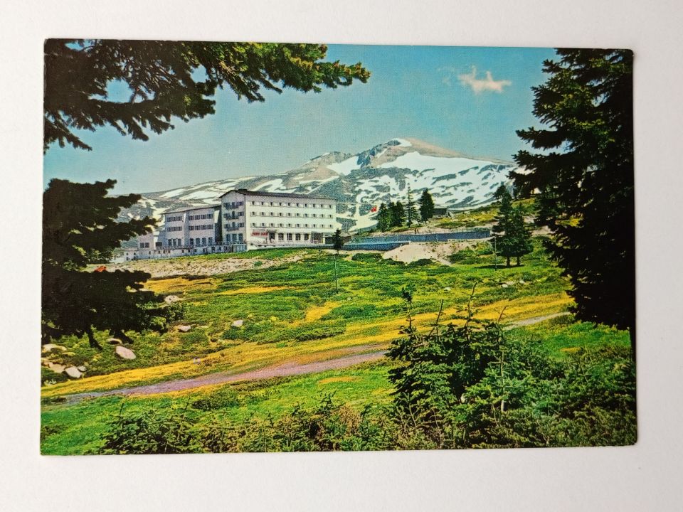 Bursa - Baharda büyük otel ve zirve - Uludağ - Kartpostal