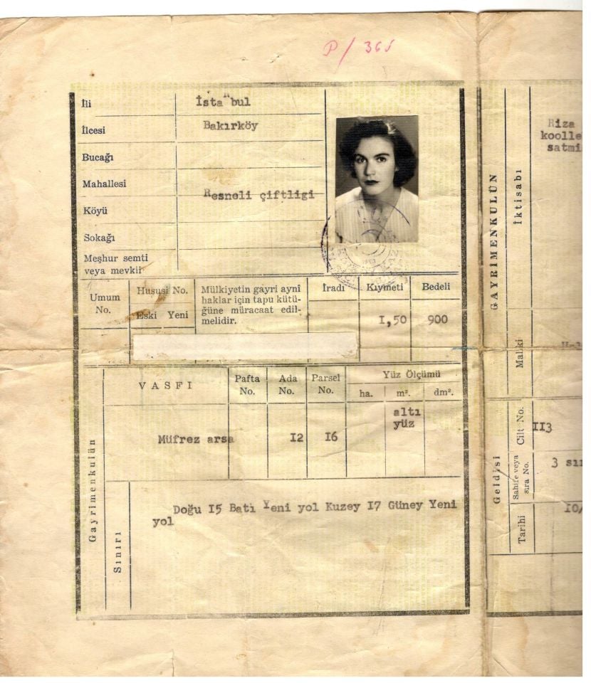 BAKIRKÖY Resneli Çiftliği - 1950 tarihli tapu