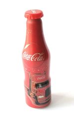 Coca Cola kamyon resimli, alüminyum minyatür şişe / 2015 - 8 cm.