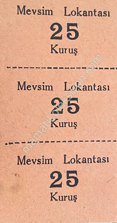 Mevsim Lokantası - 25 Kuruşluk fiş