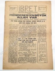 İbret gazetesi, 21 Haziran 1952, Sayı:1 Bursa - Efemera