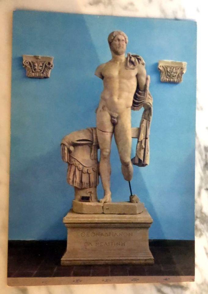 İzmir - Bergama - Roma imparatoru Hodrian heykeli - Kartpostal