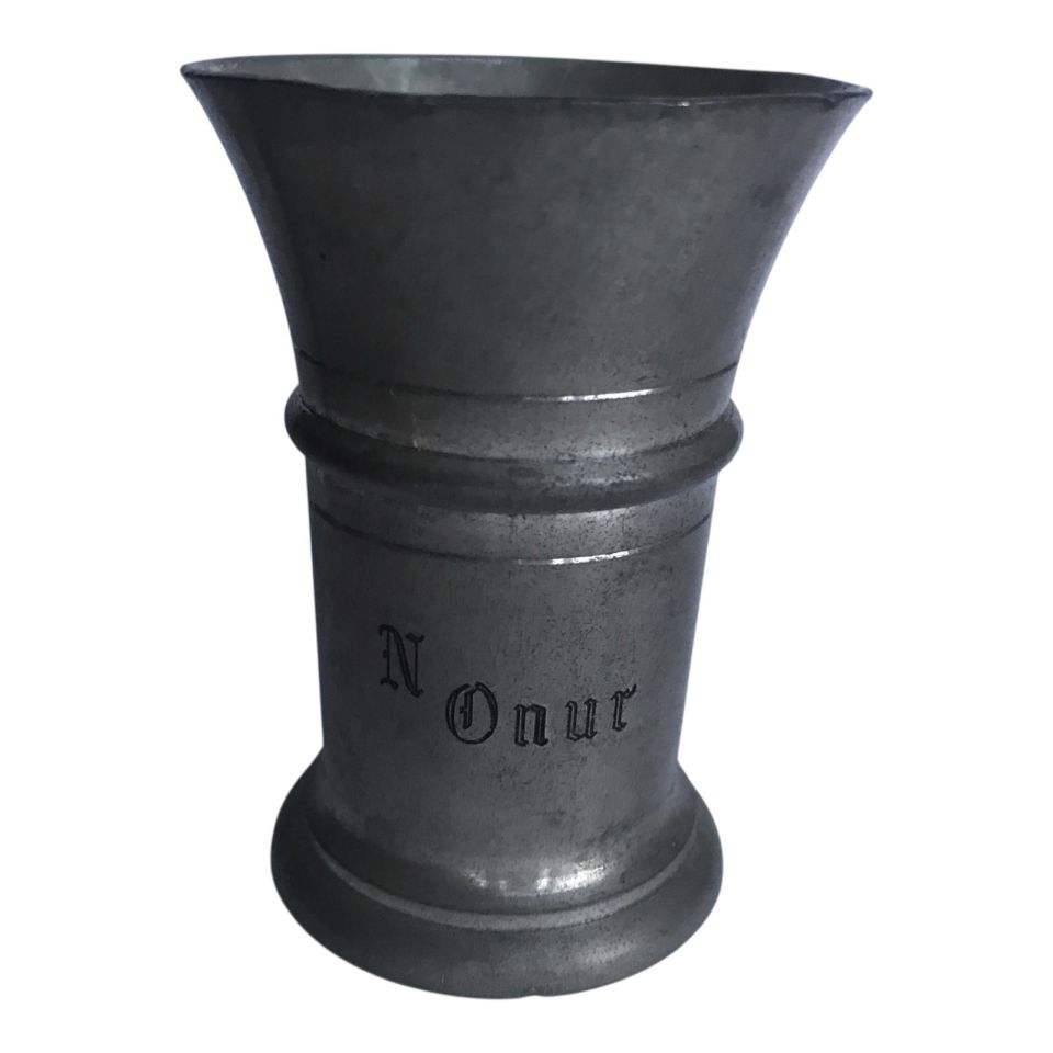 ''N. Onur'' Yazılı zin bardak - Guggisberg Lugano imalatı