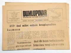 Dumlupınar günlük siyasi gazete, 10 Ağustos 1970 Kütahya - Efemera
