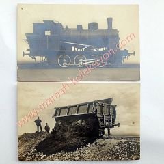 Krupp Lokomotiv - Wagen bau - 2 adet kartpostal Demiryolu Temalı Kartpostallar