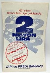 Yapı ve Kredi Bankası - 1971 yılının birinci ikramiye çekilişi - Efemera