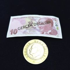 10 TL - 3,3X6,5 cm Kağıt para