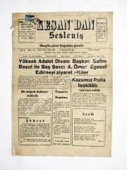 Keşan'dan Sesleniş gazetesi 1 Ağustos 1961 - Eski Gazete