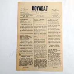 Boyabat gazetesi, 2 Temmuz 1954 Sinop