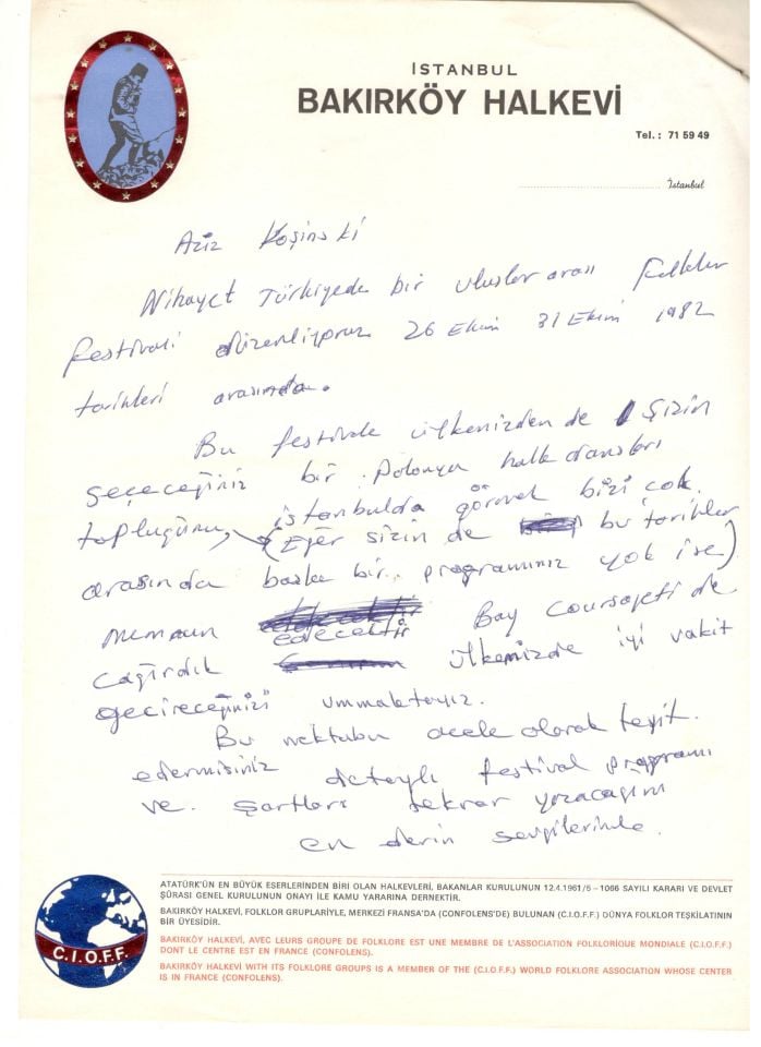 İstanbul Bakırköy Halkevi - 3 sayfa belge