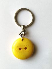 Kehribar görünümlü, düğme anahtarlık / 3.5 cm - Anahtarlık