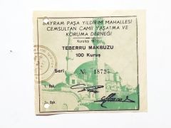Bayrampaşa Yıldırım Mahallesi Cemsultan Camii Yaşatma ve Koruma Derneği - Yardım Makbuzu