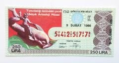 9 Şubat 1986 Dörtte bir bilet, milli piyango - Efemera