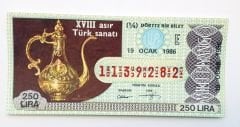 19 Ocak 1986 Dörtte bir bilet, milli piyango - Efemera