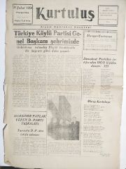 11 Şubat 1954 Kurtuluş gazetesi MARAŞ  - Eski Gazete
